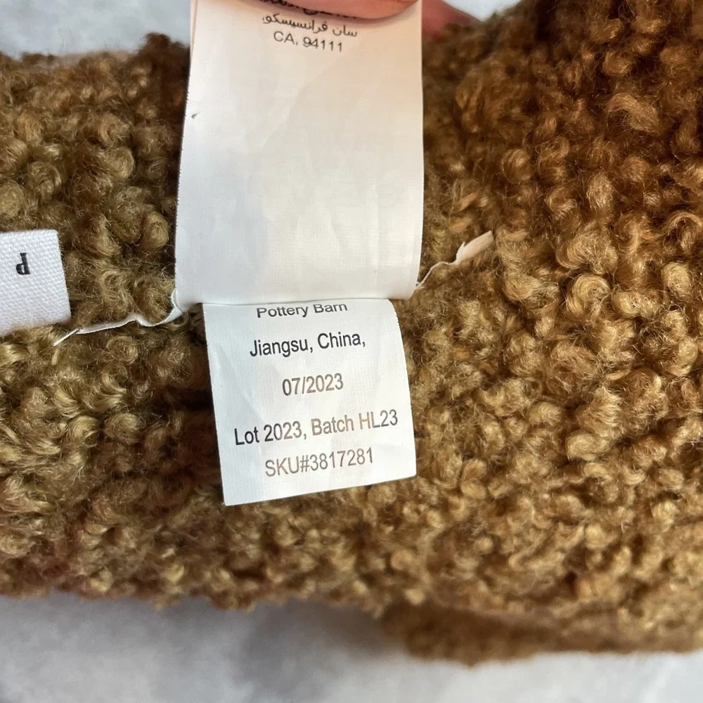 Pottery Barn Gingerbread Man Throw Pillow 16.5x12 Brown‎ Stuffed Plush Christmas